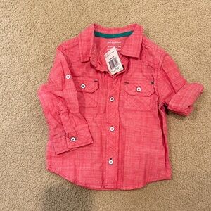 First Impressions Coral Button-Down Shirt